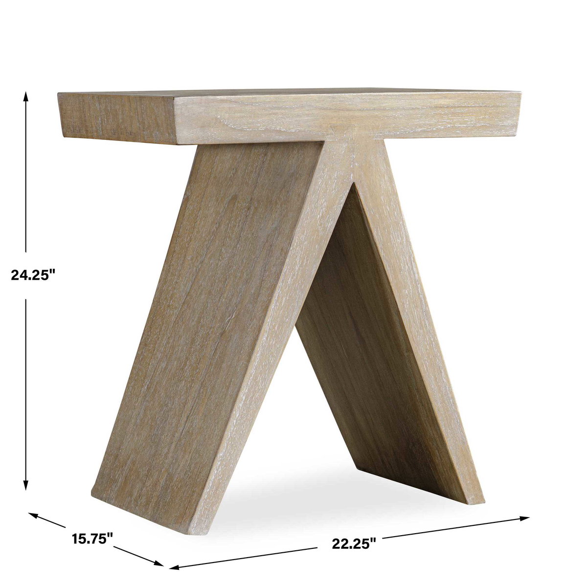 Pruitt Modern Accent Table, Side & End Table by Uttermost, 22.25" width x 24.25" height x 15.75" depth View 3