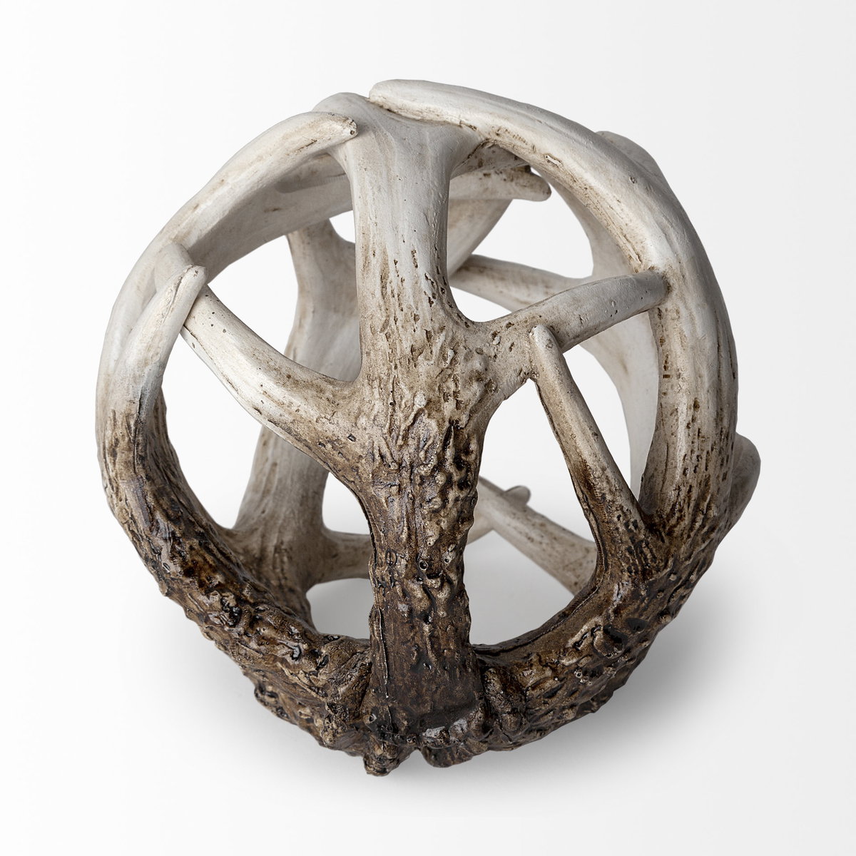 Ramus I (Small) 5L x 5W Brown Antler Shaped Decorative Resin Orb Ball, Decorative Object by Mercana, 4.8" length x 4.8" width x 4.8" height View 4