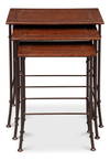 Kew Gardens Leather Nesting Tables, by Sarreid, 1'2" length x 1'11" width x 2'1" height thumbnail 10