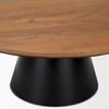 Mitchell 40.0L x 40.0W x 16.0H Black Metal Pedestal Base with Brown Wood Top Coffee Table thumbnail 5