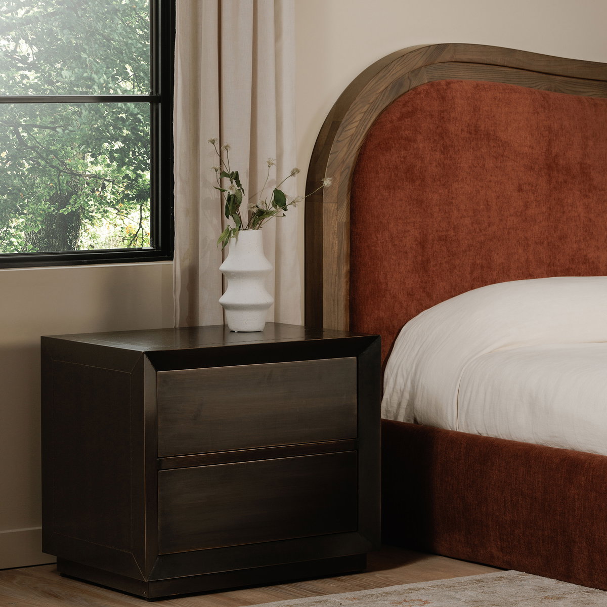 Dawson Nightstand Deep Bronze, by Moe's Home, 26" width x 22" height x 18" depth View 6