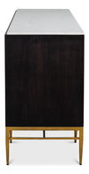 Palisade Shagreen Credenza, Black, Cabinets & Sideboard by Sarreid, 80" length x 19" width x 34" height thumbnail 4