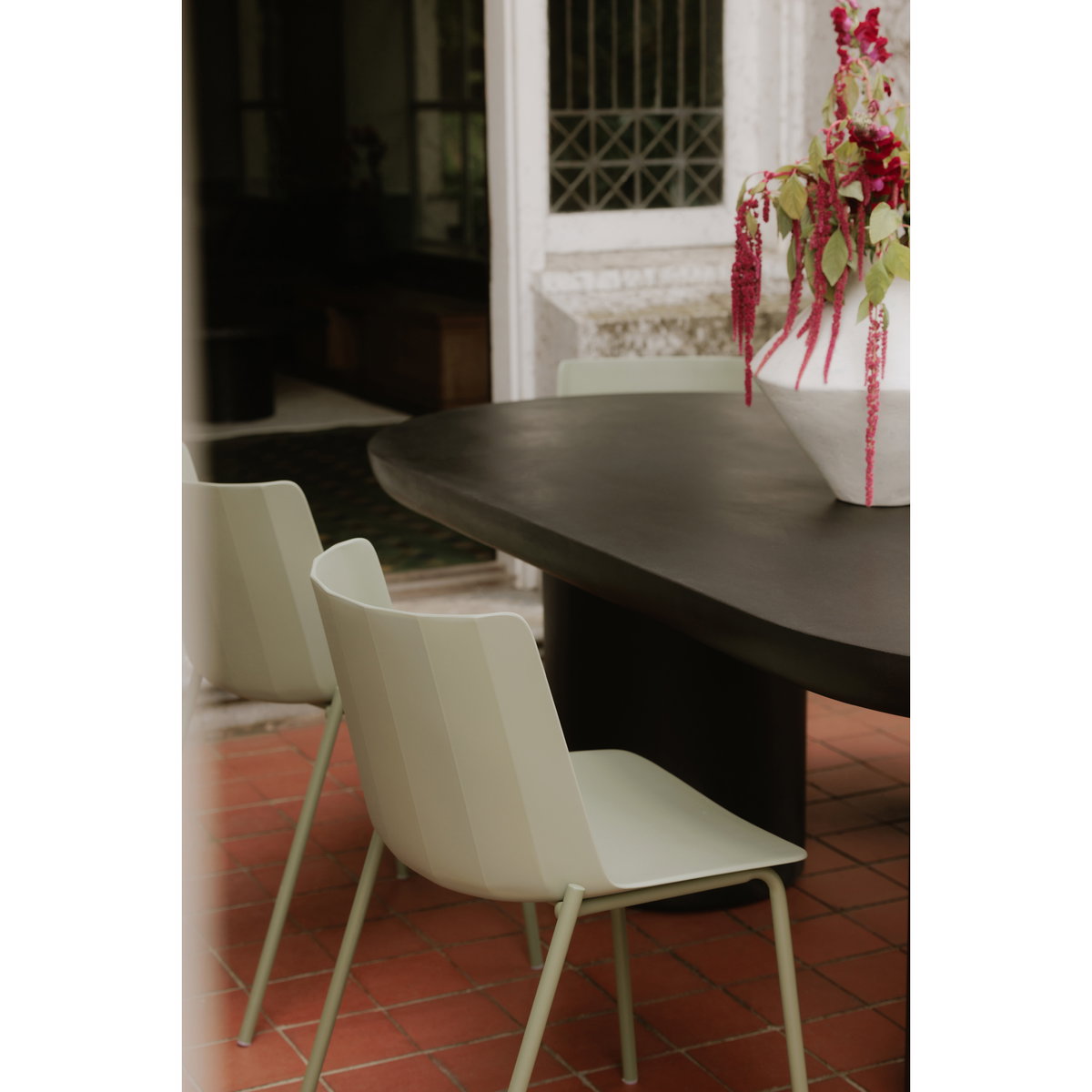 Silla Outdoor Dining Chair Sage Green - Set Of Two, Outdoor Chair by Moe's Home, 1'6.5" width x 2'7" height x 1'8.5" depth View 11