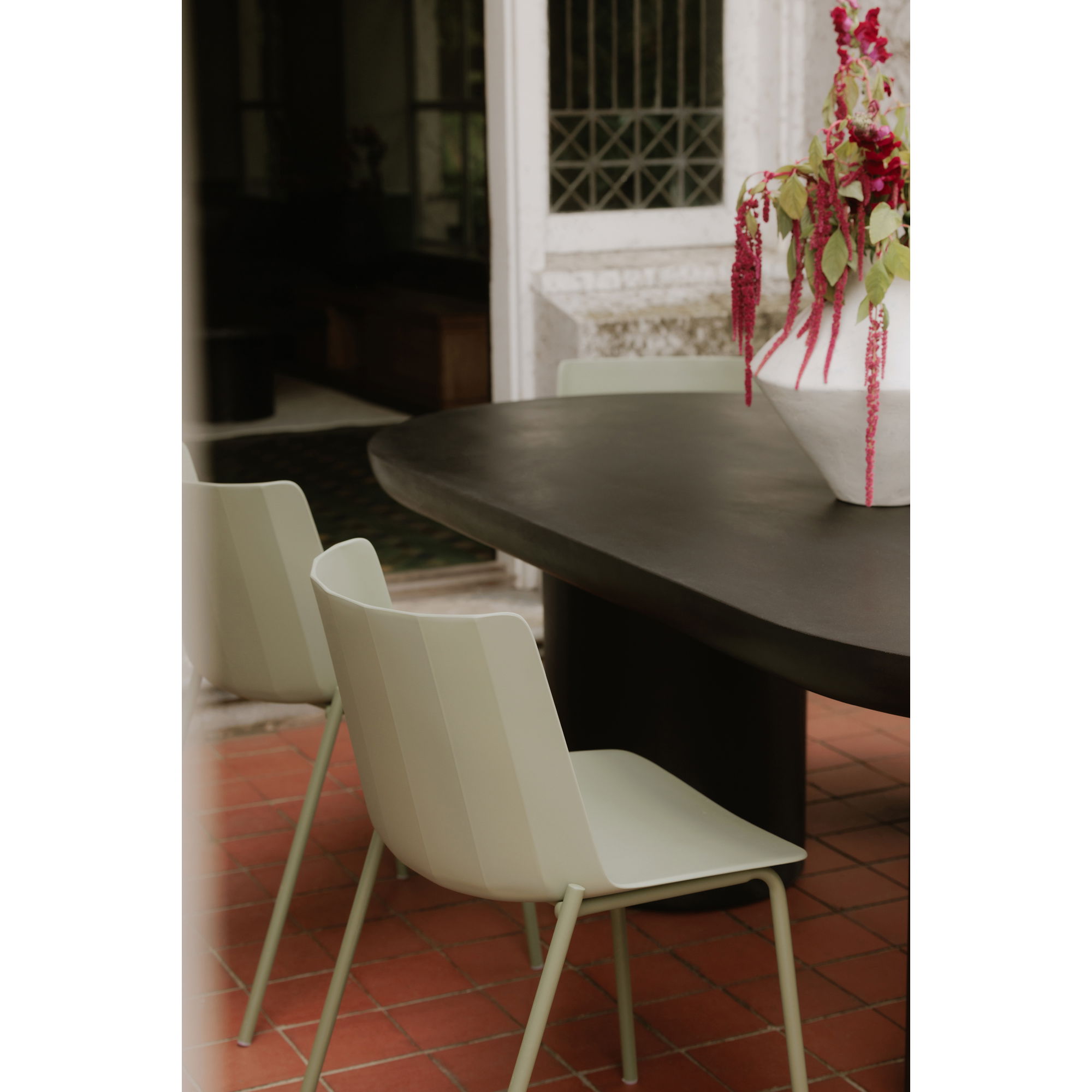 Silla Outdoor Dining Chair Sage Green - Set Of Two, by Moe's Home, 18.5" width x 31" height x 20.5" depth View 11