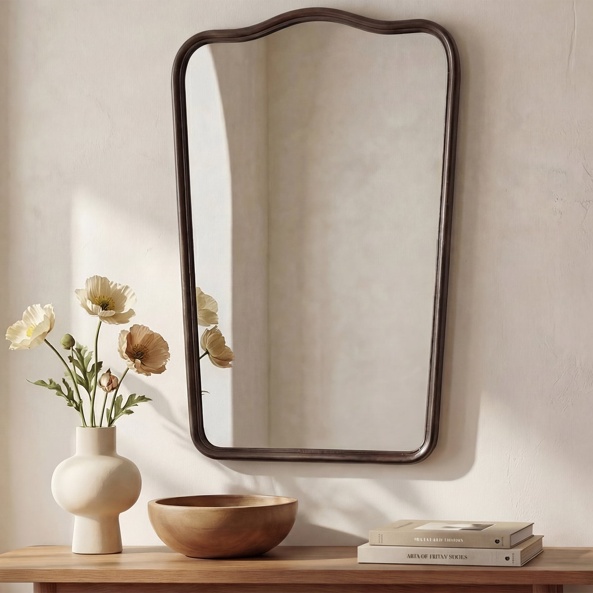 Keyes Mirror Blackened Bronze Cast Aluminum, by Moe's Home, 24" width x 36" height x 2" depth View 3