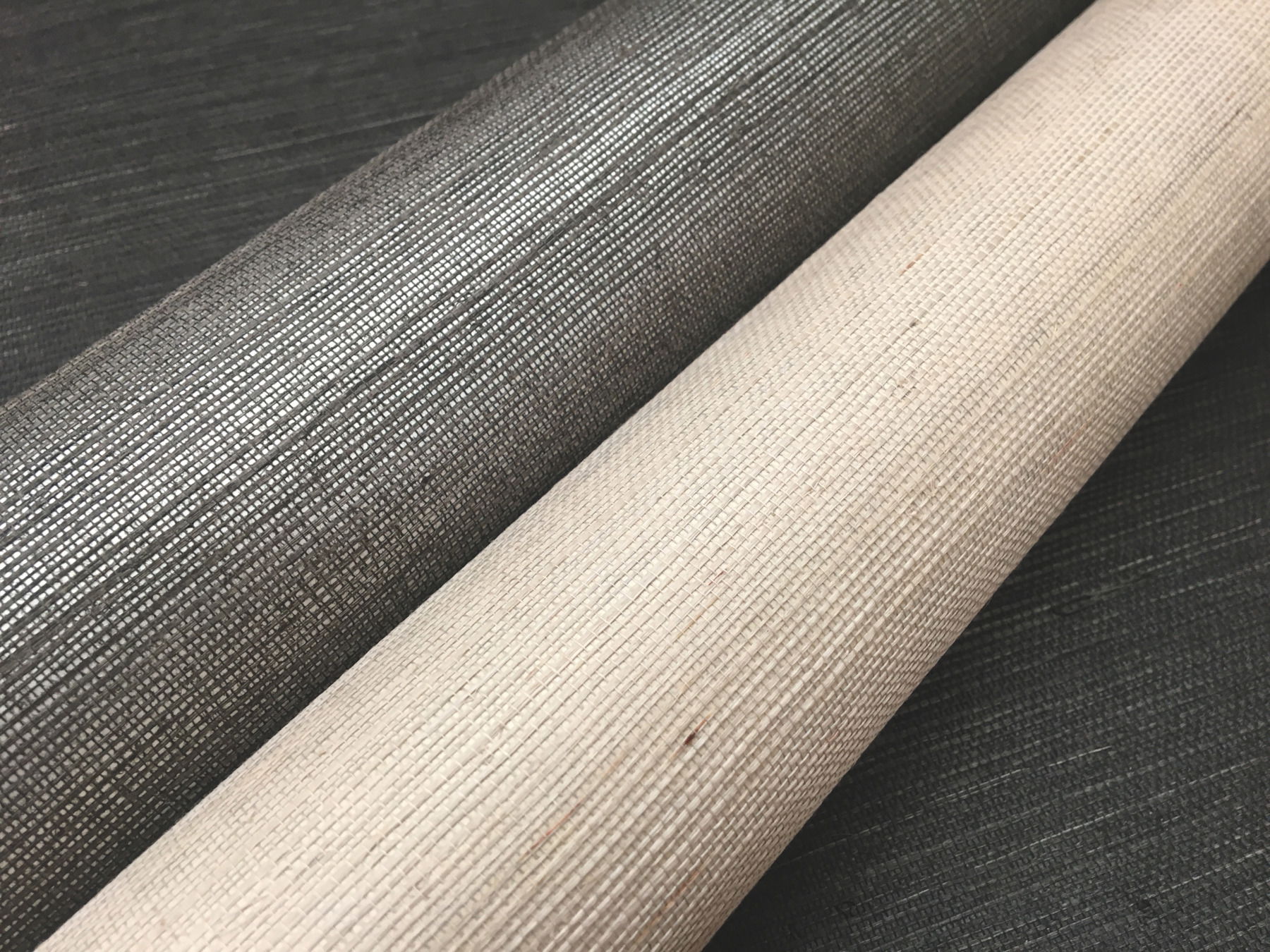 Sisal Grasscloth Silver Metallic Wallpaper large image 