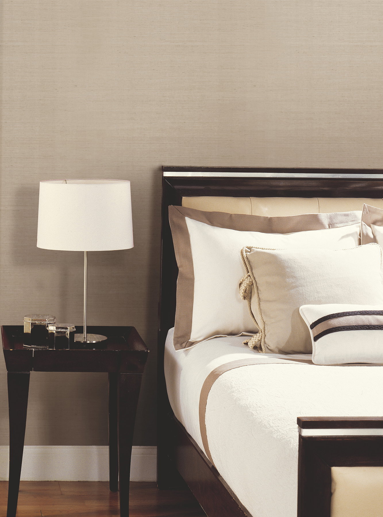 Sisal Grasscloth Grey & Taupe Wallpaper, by York Wall, 24' length x 3' width x 0.02" depth View 4