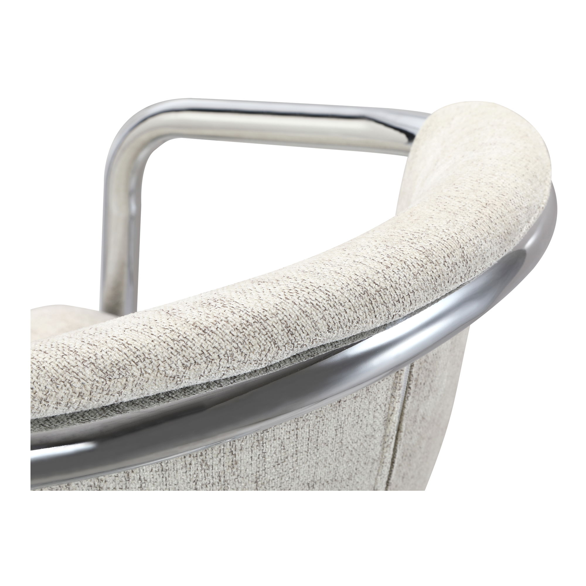 Freeman Chrome Frame Dining Chair Blended Cream - Set Of Two, by Moe's Home, 22" width x 30" height x 24" depth View 8