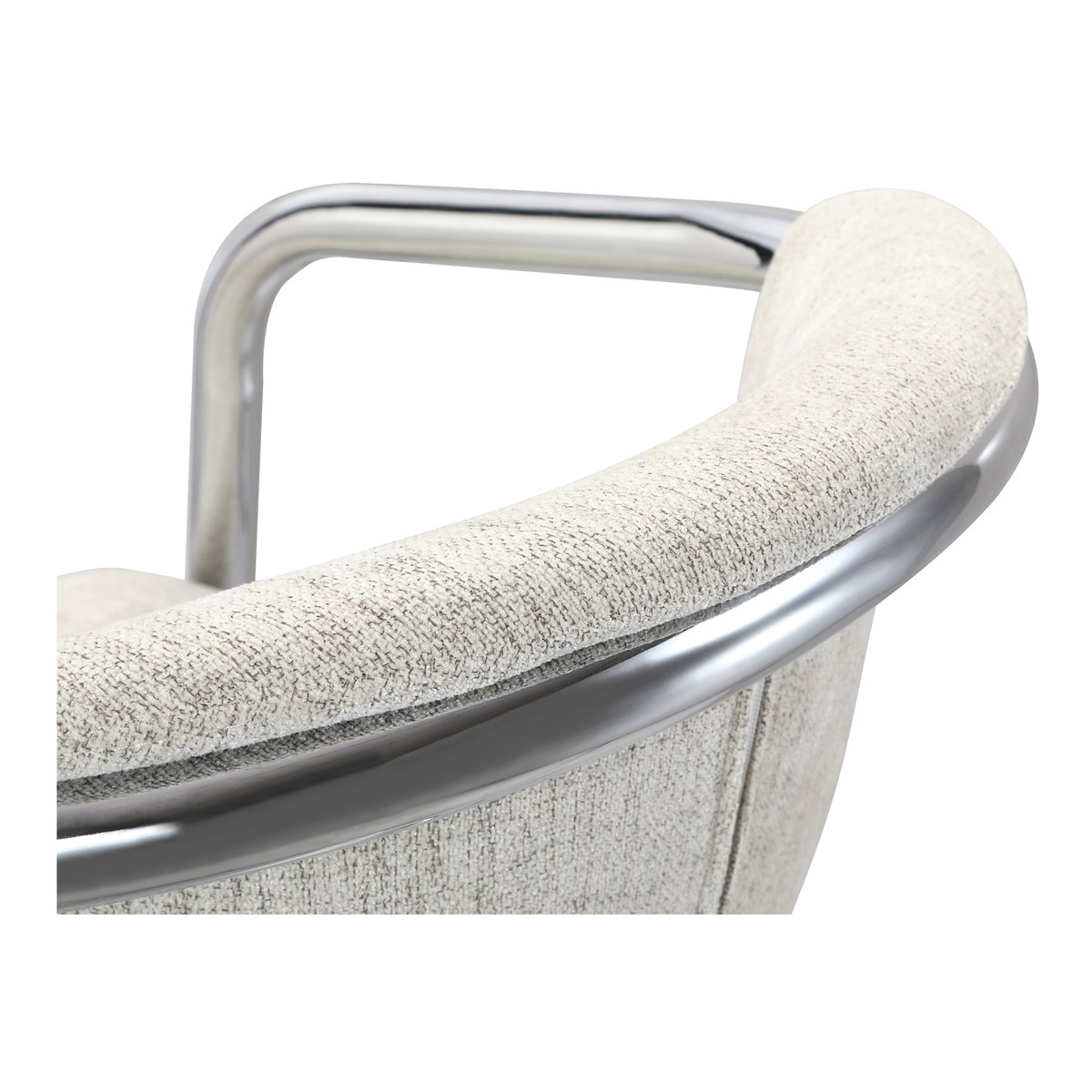 Freeman Chrome Frame Dining Chair Blended Cream - Set Of Two, by Moe's Home, 22" width x 30" height x 24" depth View 8
