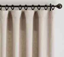 Online Designer Living Room Belgian Flax Linen Curtain, 50" x 120", Flax