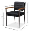 The Harley Chair, Onyx Black Leather, Seating by Sarreid, 23" length x 23" width x 33" height thumbnail 13