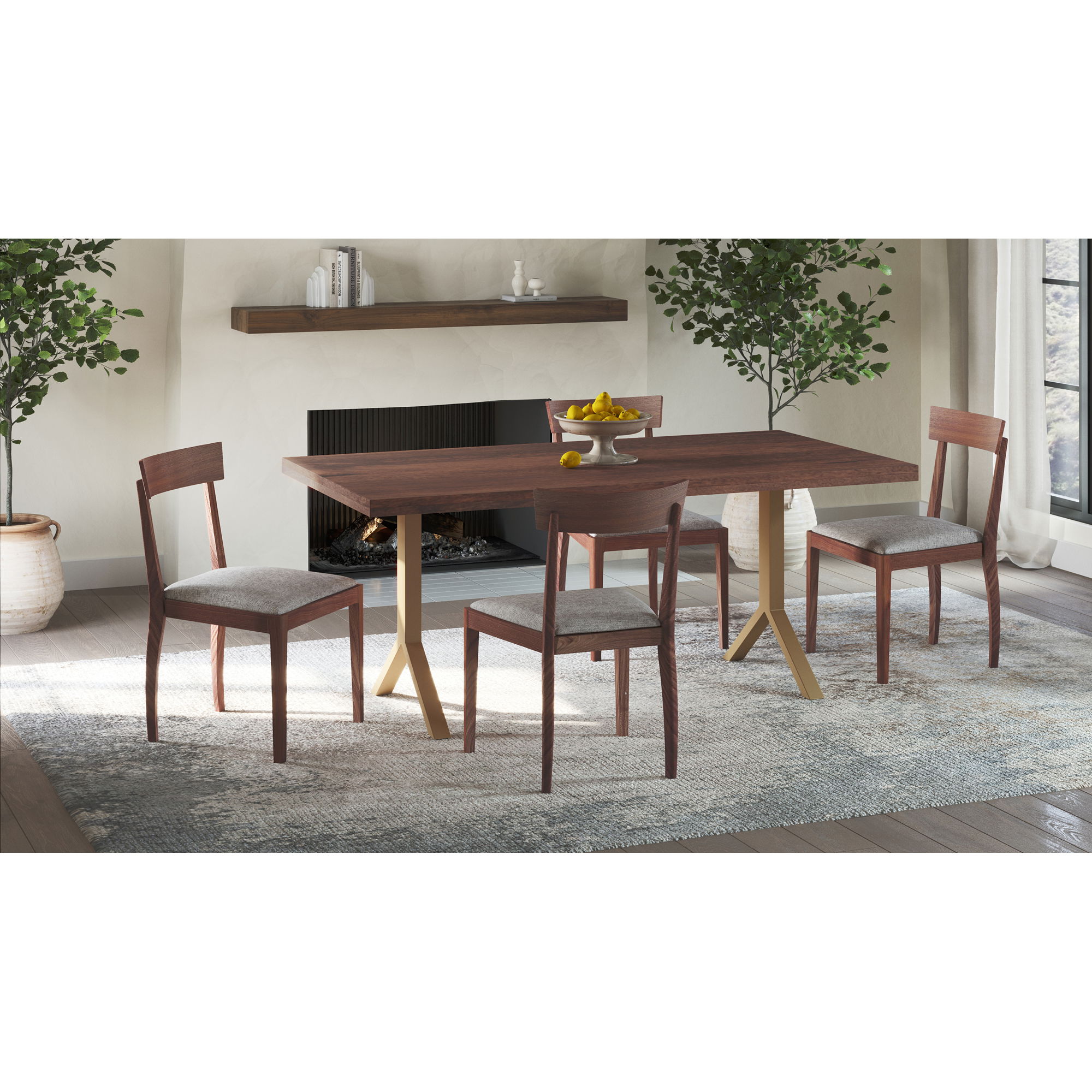 Leone Dining Chair Walnut Brown - Set Of Two large image 