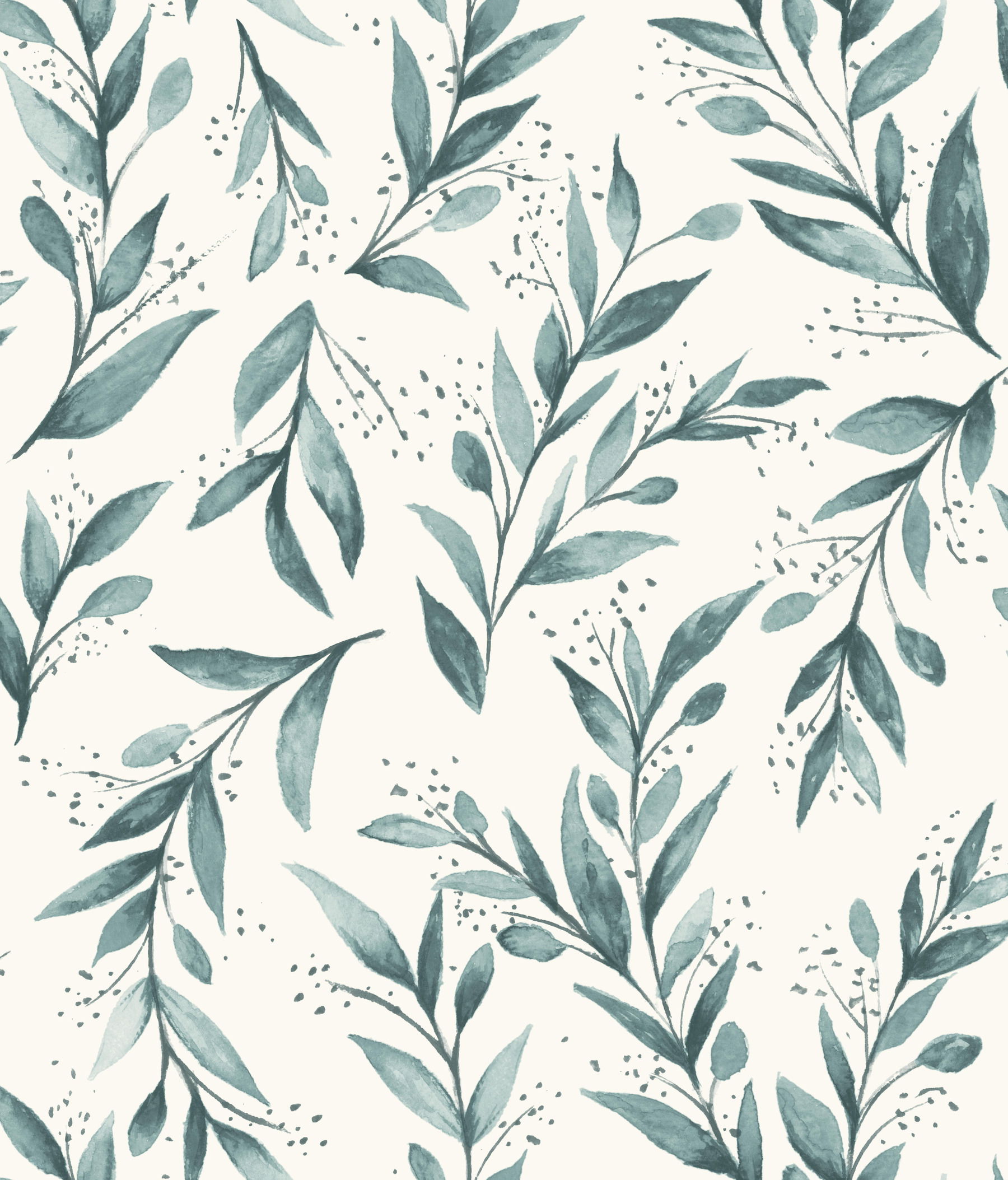 Magnolia Home Olive Branch Teal Peel & Stick Wallpaper, by York Wall, 20' length x 1'8.5" width x 0.02" depth View 1