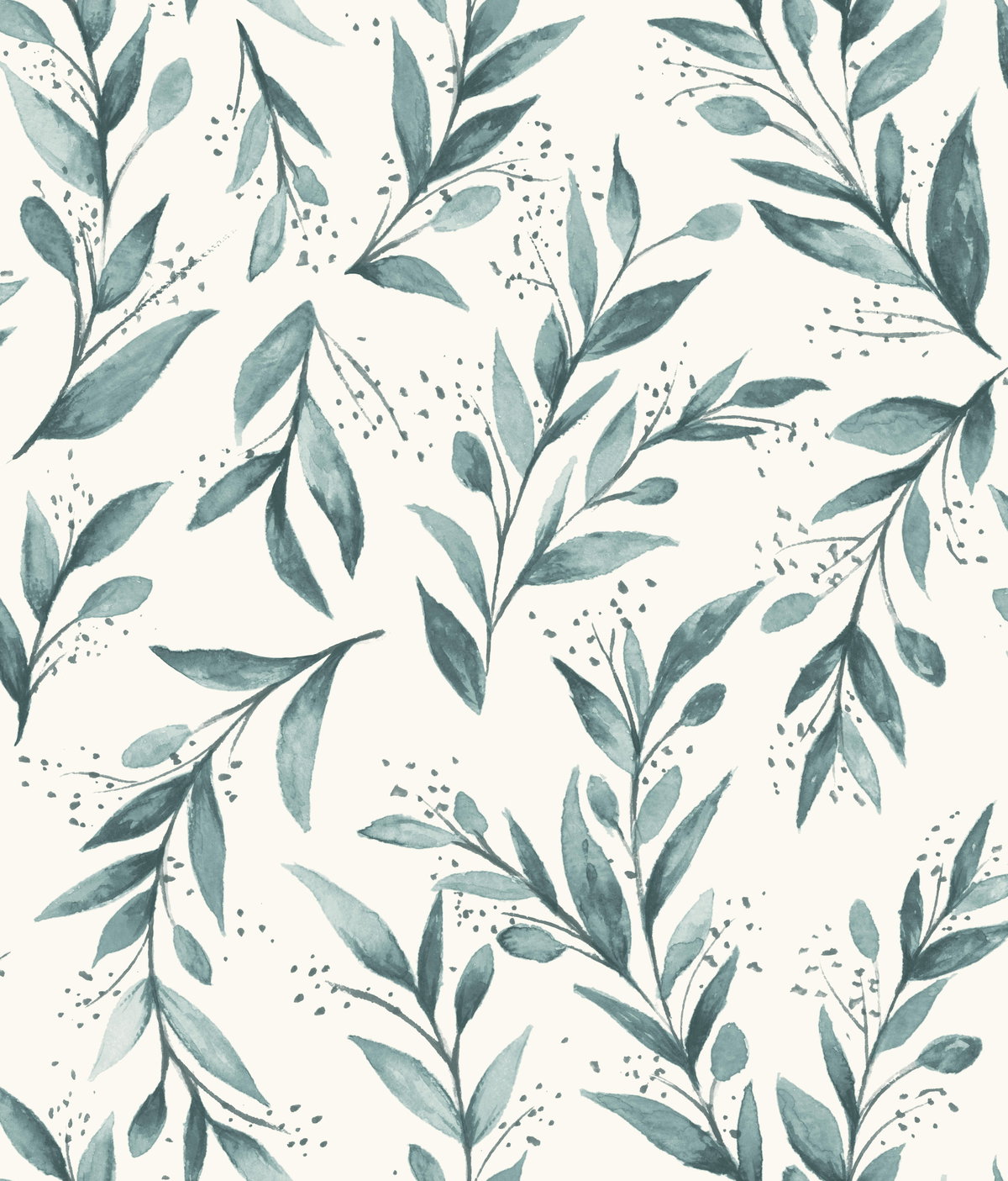 Magnolia Home Olive Branch Teal Peel & Stick Wallpaper, by York Wall, 20' length x 1'8.5" width x 0.02" depth