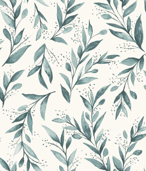 Magnolia Home Olive Branch Teal Peel & Stick Wallpaper