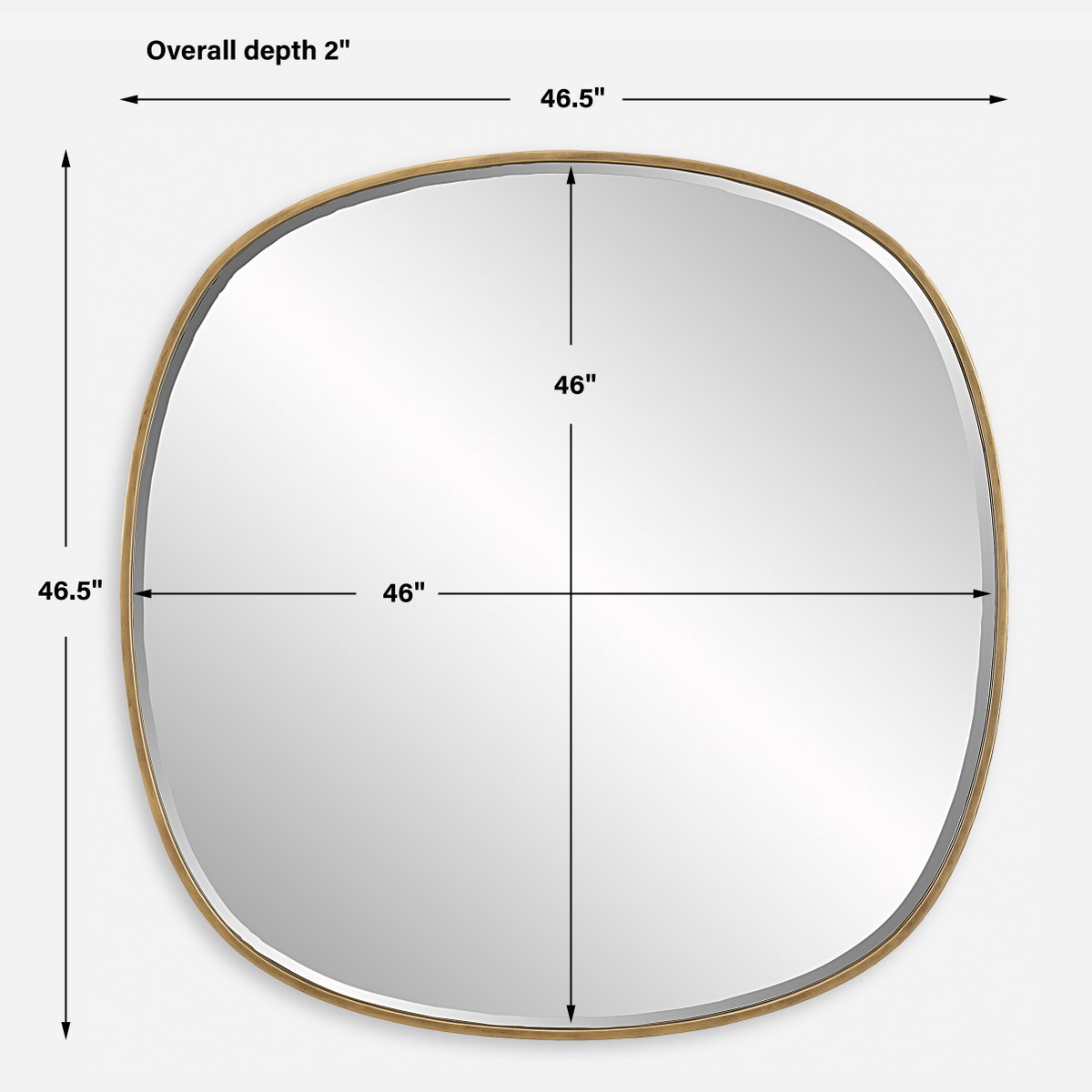 Webster Antique Gold Mirror, by Uttermost, 46.5" width x 46.5" height x 2" depth View 3