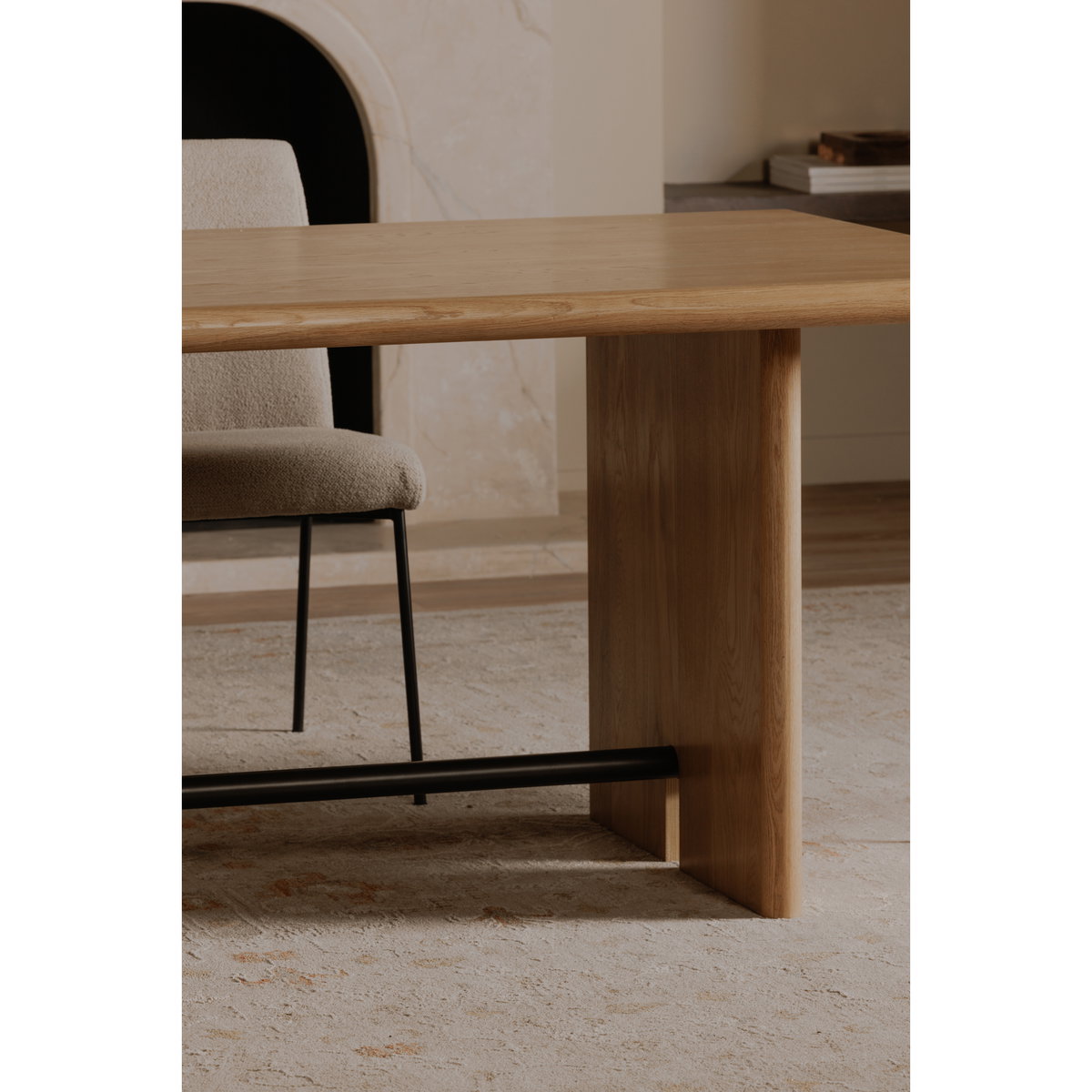 Madison Dining Table Natural, by Moe's Home, 82" width x 30" height x 42" depth View 9