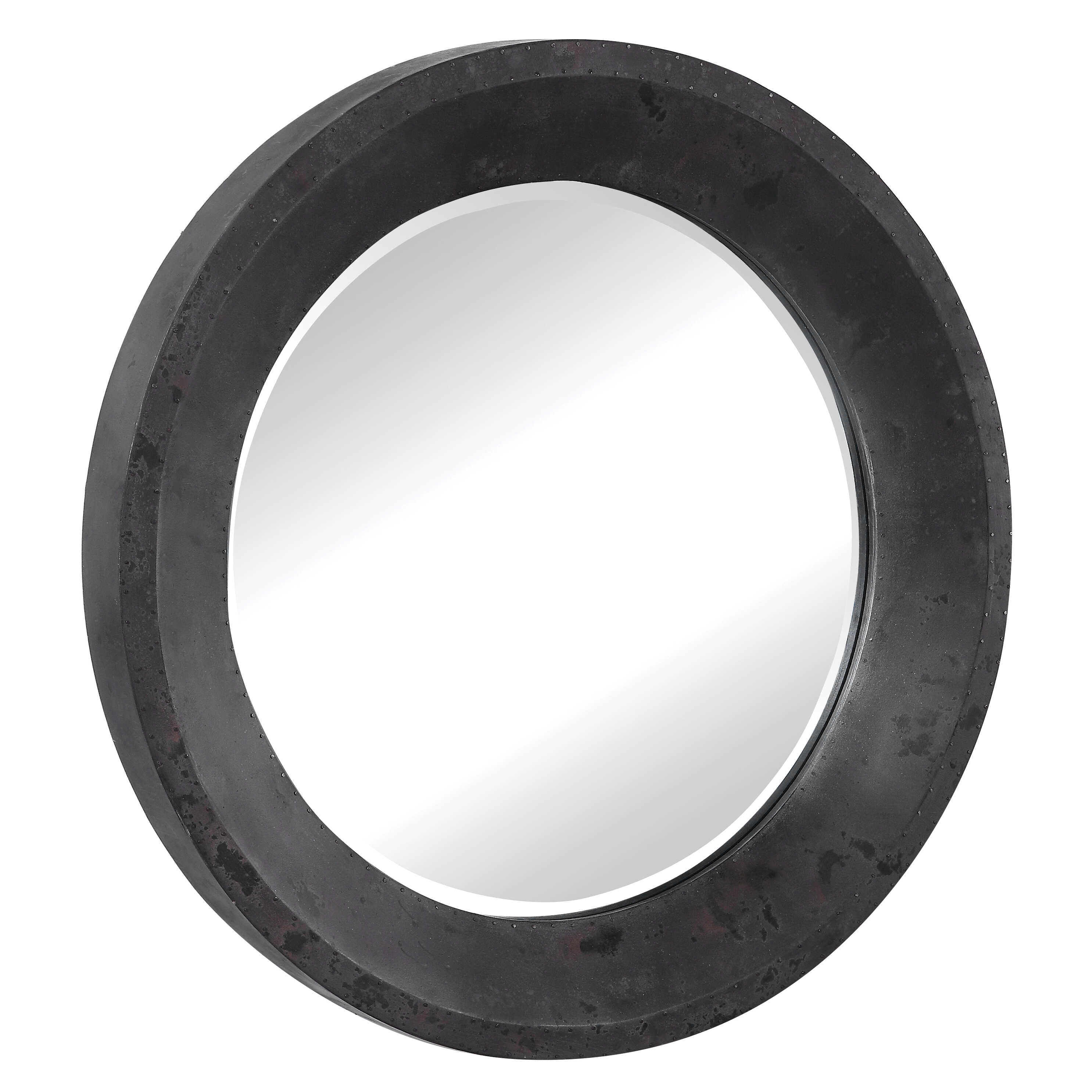 Frazier Round Industrial Mirror, by Uttermost, 40" width x 40" height x 2.95" depth View 4