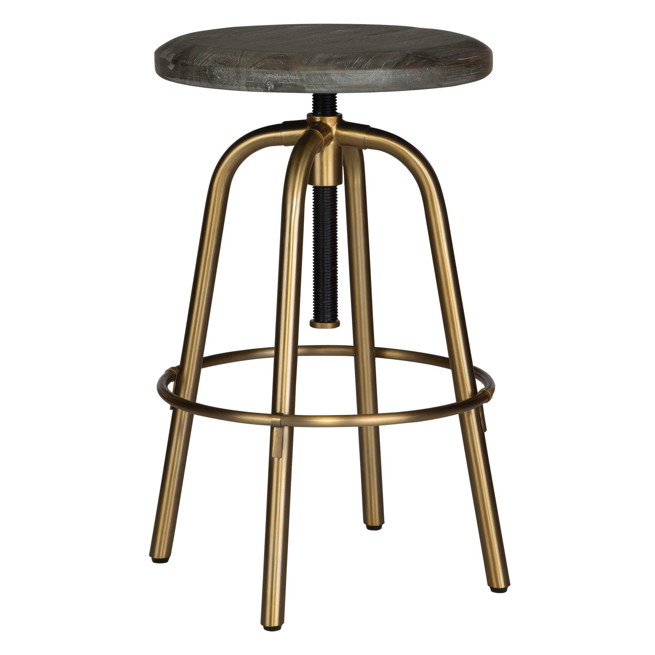 Revolve Brass Counter Stool, Furniture by Uttermost, 17" width x 24" height x 17" depth View 5