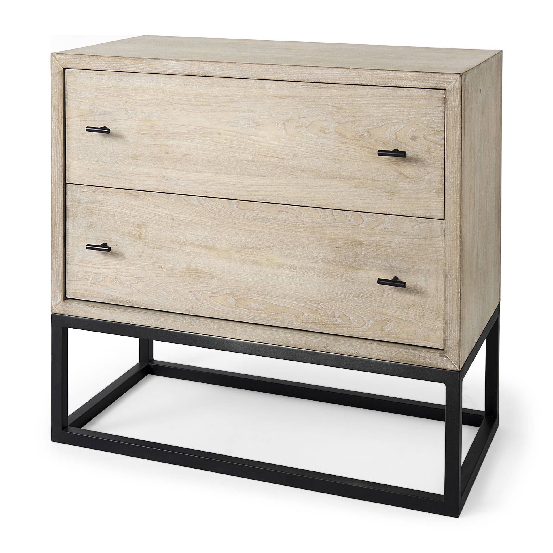Ciara 32L x 16W Beige Fir Veneer 2 Drawer Accent Cabinet large image 