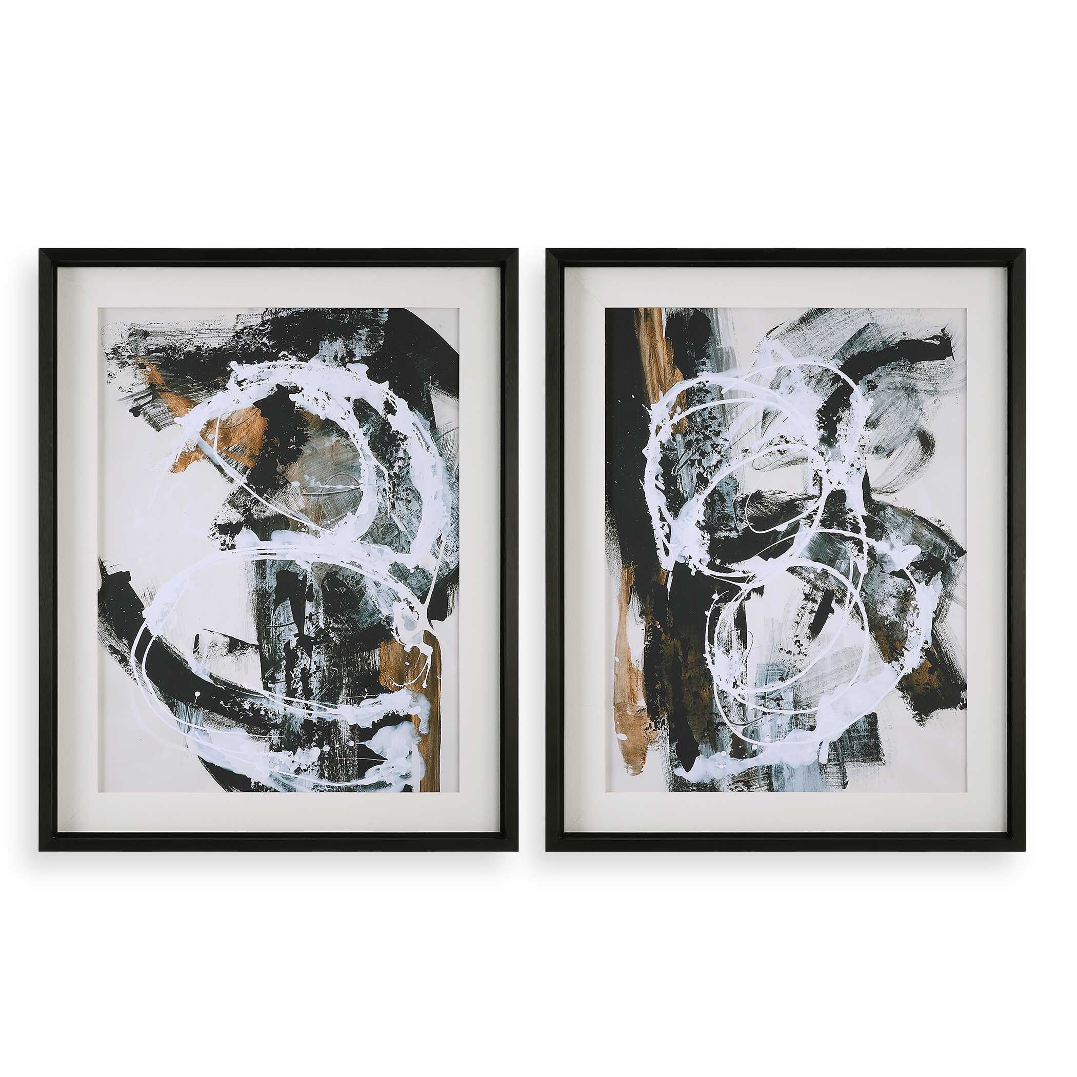 Winterland Abstract Prints Set/2, Painting by Uttermost, 30.75" width x 38.75" height x 2" depth View 1