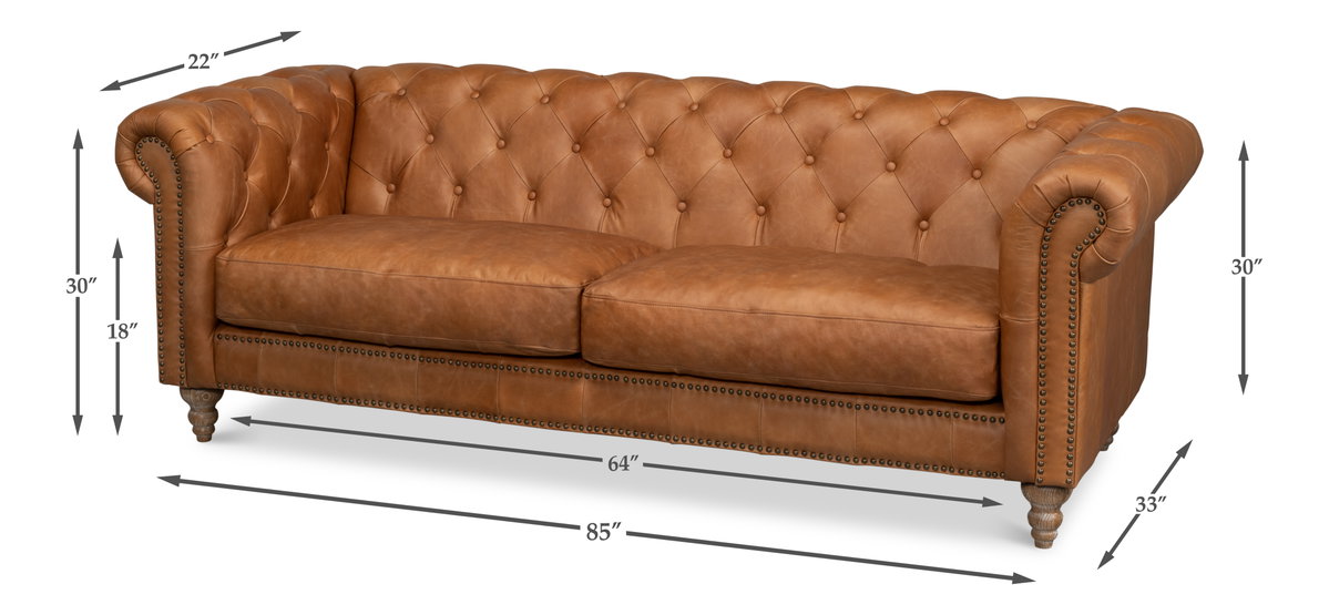Kingston Sofa, by Sarreid, 2'9" length x 7'1" width x 2'6" height View 13