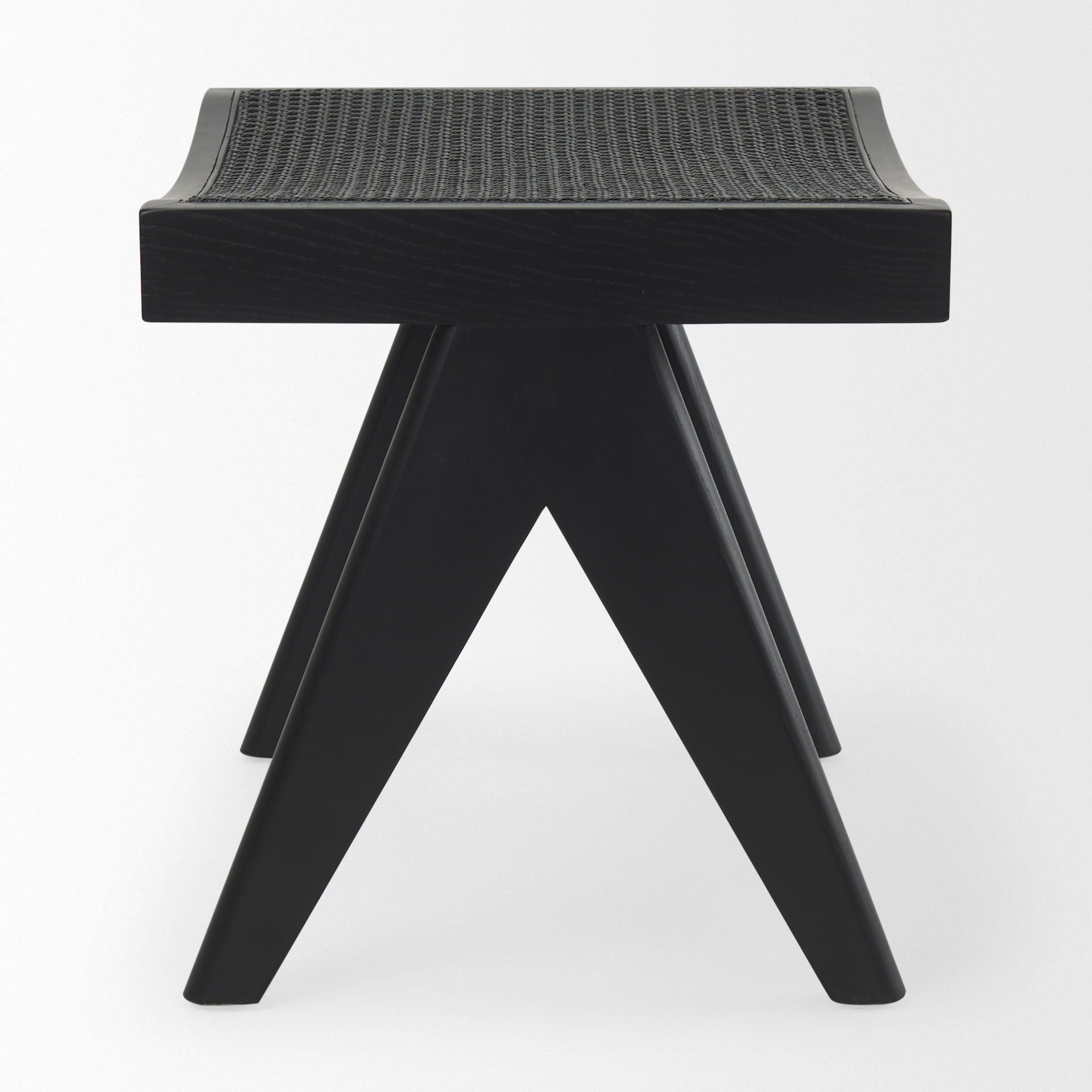 Arvin  Black Wooden Stool large image 