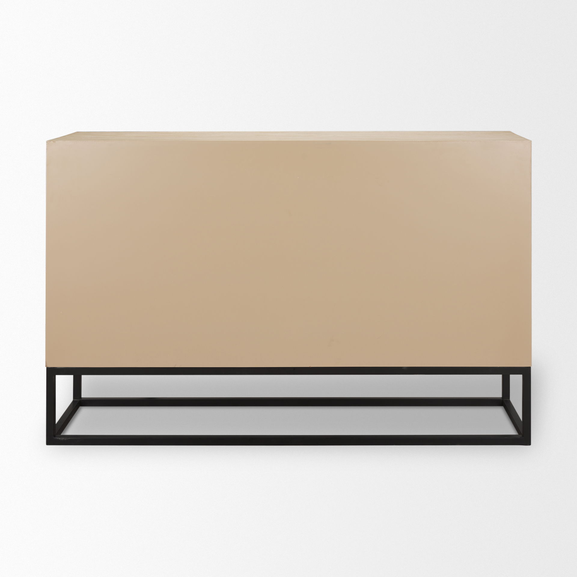 Ciara 6 Drawer Beige Fir Veneer with Black Metal Sideboard, Sideboards & Buffet by Mercana, 61.22" length x 15.94" width x 38.39" height View 5