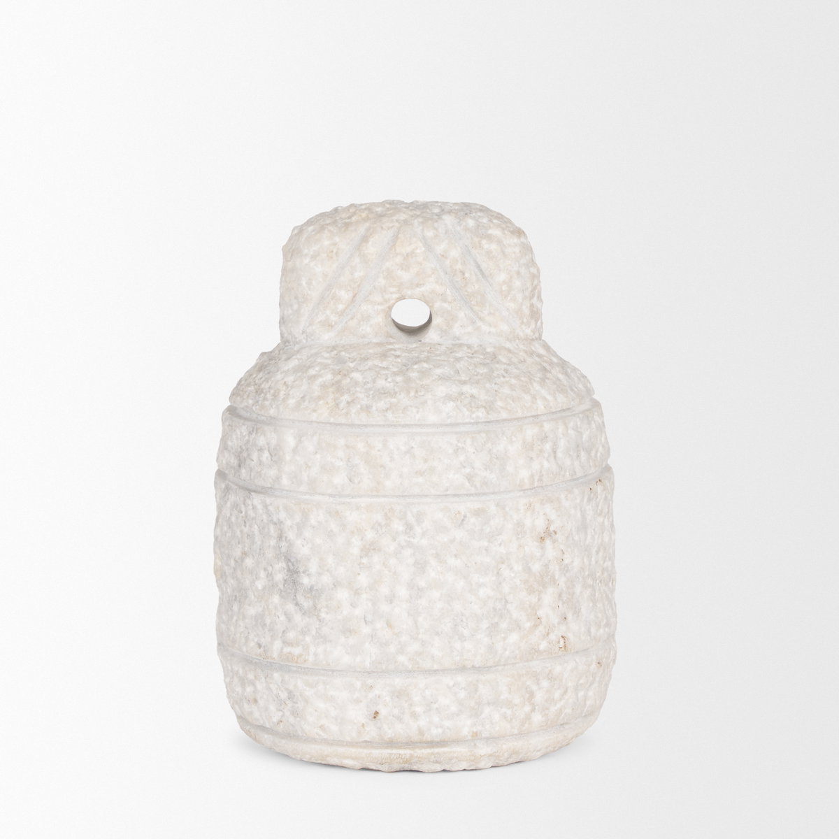 Irina Small White Marble Door Stopper, Decorative Object by Mercana, 6" length x 6" width x 8" height View 4
