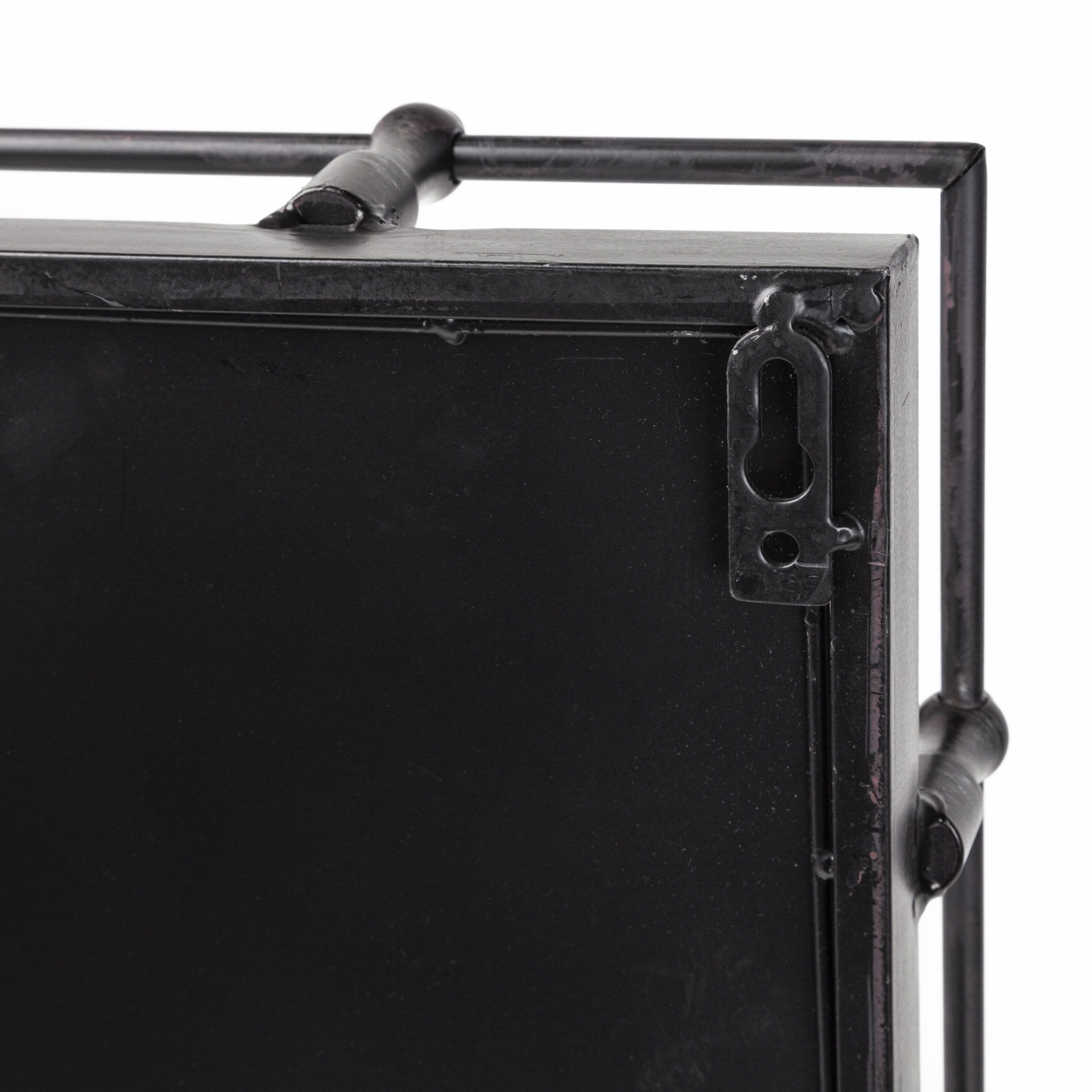 Christa 22L x 22W Black Metal Mirrored Base Square Tray large image 