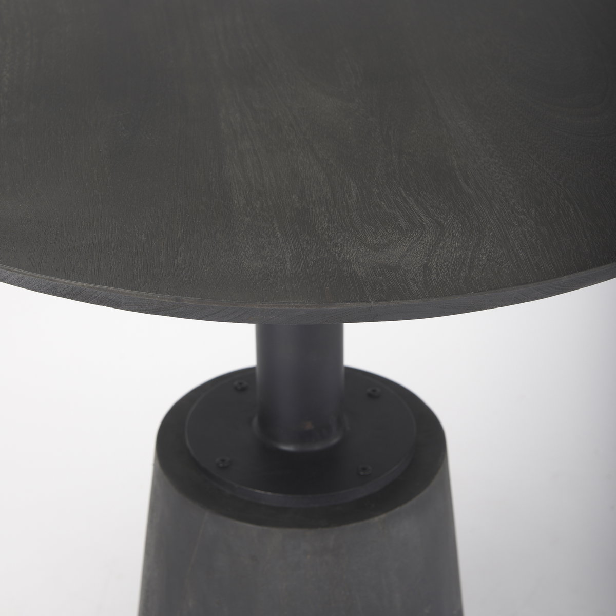 Maxwell 32' Round Pedestal Dining Table | Modern | Black-Brown Wood & Black Metal | Seats 2, by Mercana, 32" length x 32" width x 36" height View 8