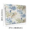 Handpainted Songbird Green & Blue Peel & Stick Wallpaper thumbnail 7