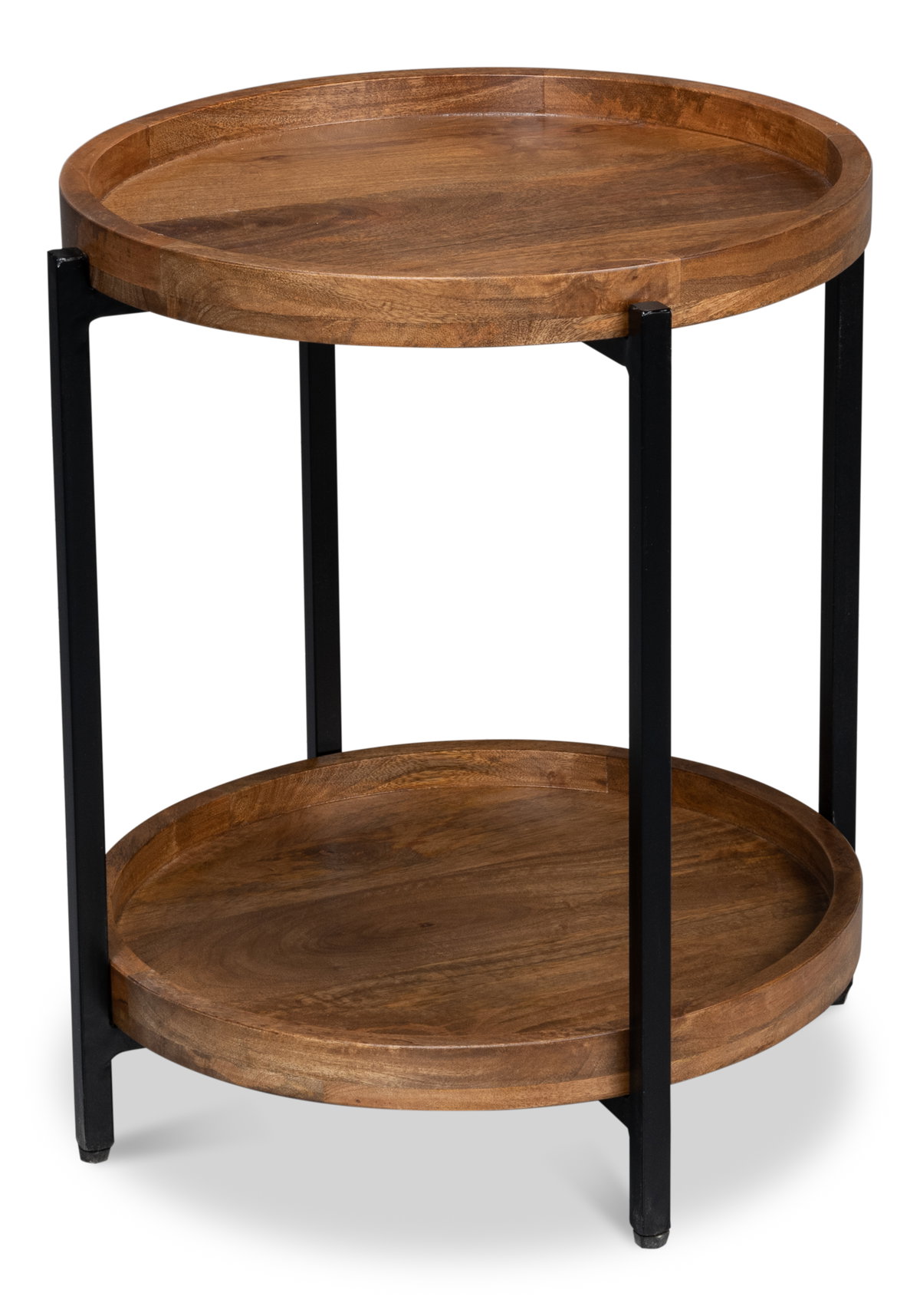 Profile Round End Table, by Sarreid, 1'10" length x 1'10" width x 2' height View 1
