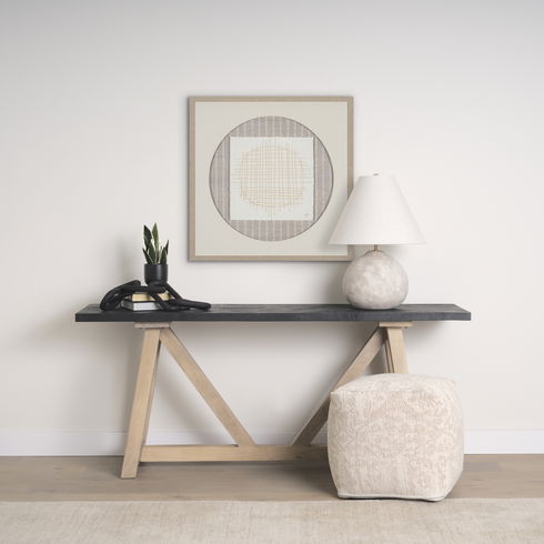 Khloe Small Cream Pouf