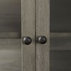 Arelius 36L x 18W x 32H Gray Wood, Black Metal Base with 2 Glass Doors Accent Cabinet thumbnail 8