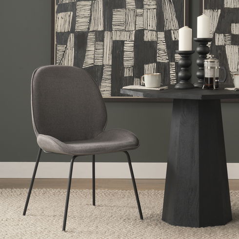 Inala Grey Seat Metal Frame Dining Chair
