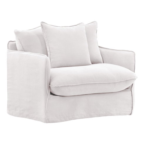 Lexia Sofa Chair Slipcover White