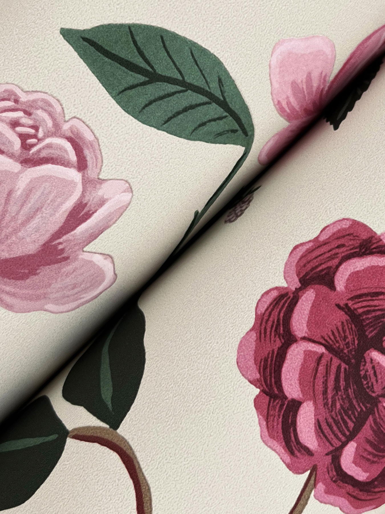 Roses Linen Wallpaper large image 