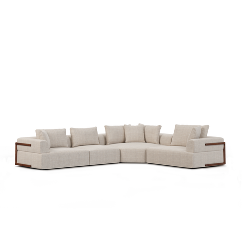 Warner Oatmeal 3 Piece Sofa Set with Corner Piece