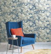 Antique Floral in Wedgewood Blue & Grey Wallpaper, by York Wall, 33' length x 1'8.5" width x 0.02" depth thumbnail 2