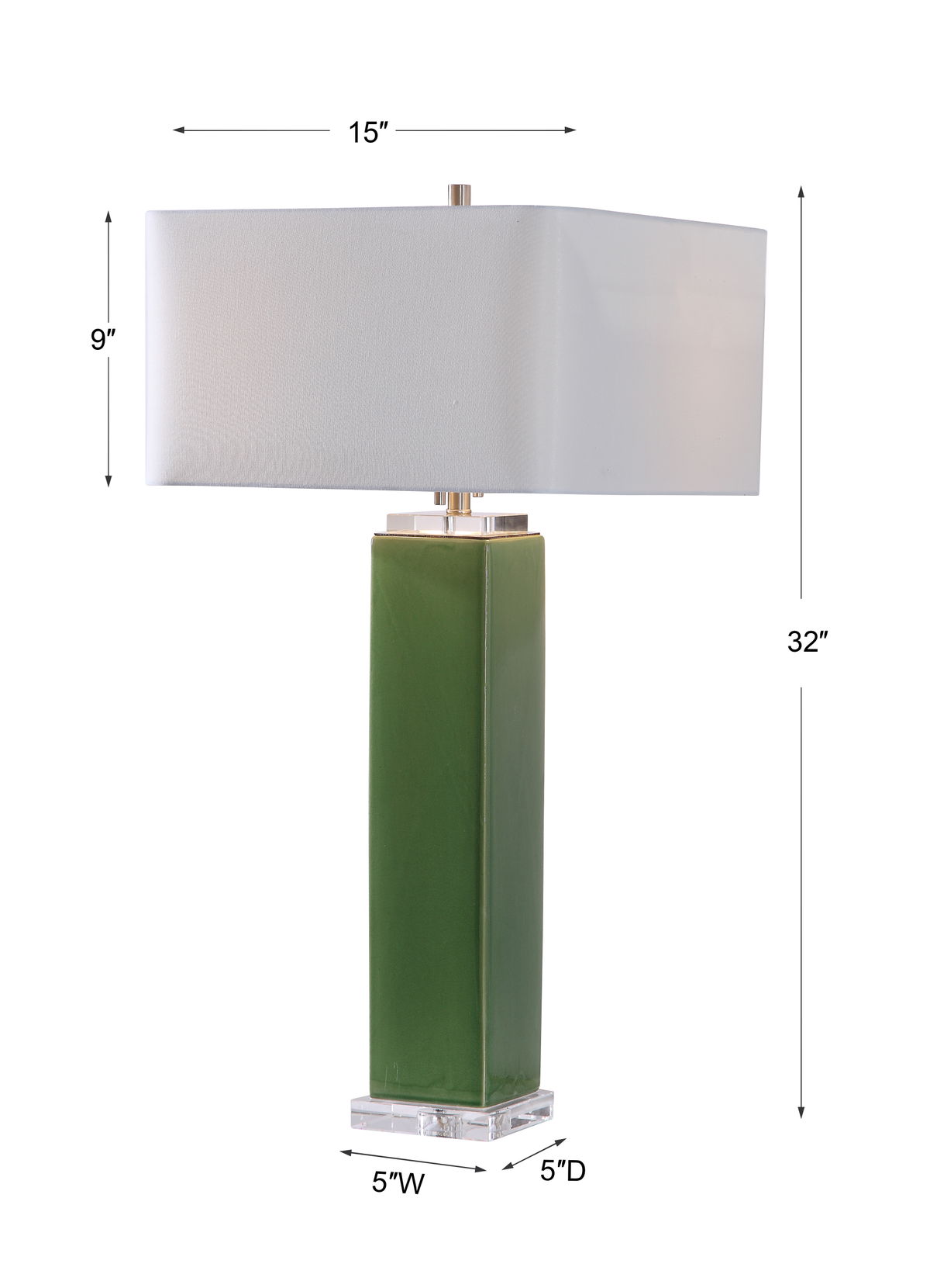 Aneeza Tropical Green Table Lamp, by Uttermost, 15" width x 32" height x 15" depth View 3