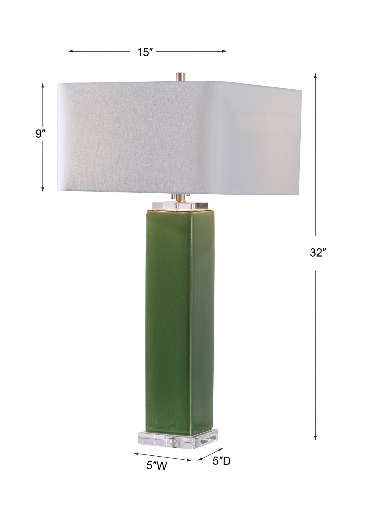 Aneeza Tropical Green Table Lamp, by Uttermost, 15" width x 32" height x 15" depth View 3