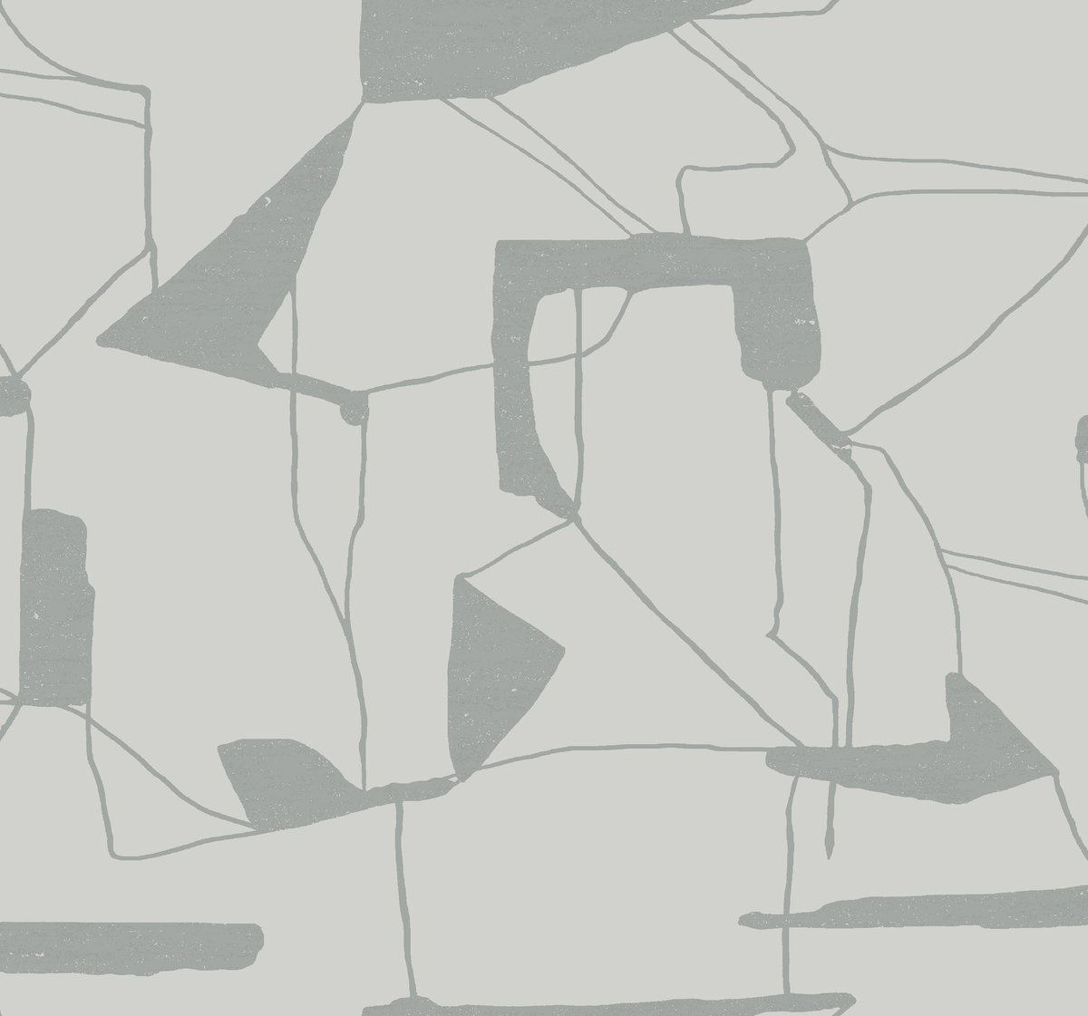 Abstract Geo Fog & Silver Wallpaper, by York Wall, 26'10.8" length x 2'3" width x 0.02" depth