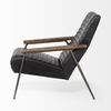 Grosjean Black Leather Wrap Metal Frame Accent Chair thumbnail 7