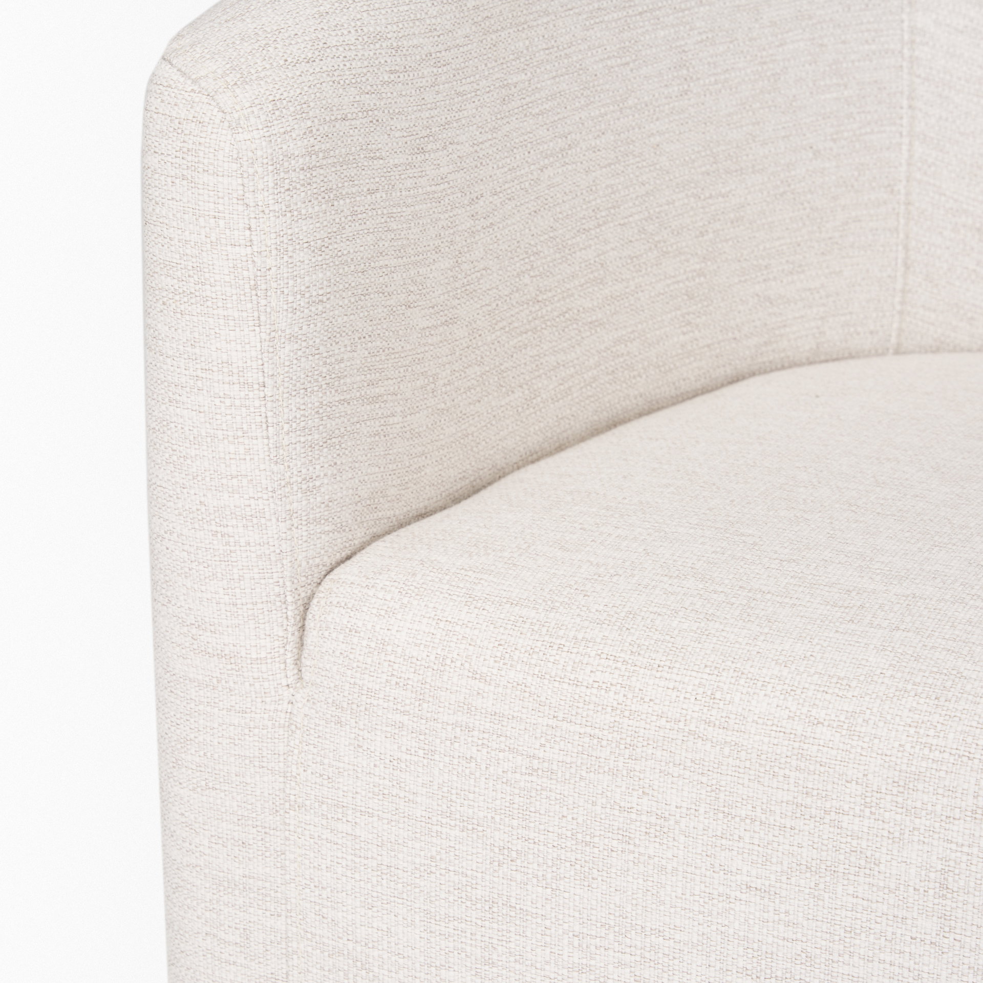 Sondra Oatmeal Performance Fabric Upholstered Club Dining Chair, by Mercana, 25.5" length x 23.75" width x 31.5" height View 14