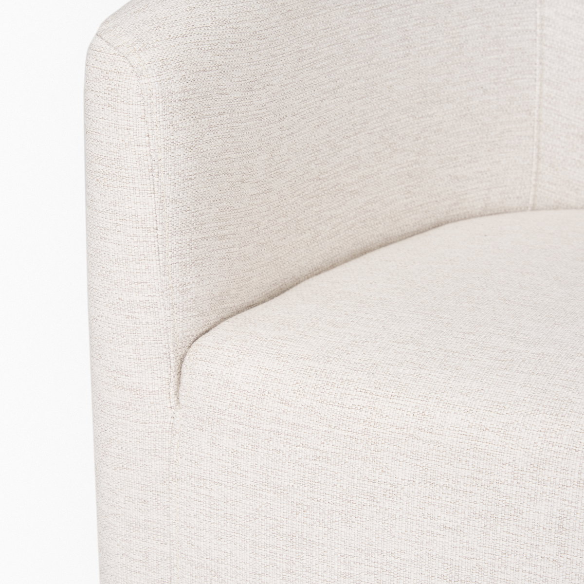 Sondra Oatmeal Performance Fabric Upholstered Club Dining Chair, by Mercana, 25.5" length x 23.75" width x 31.5" height View 14