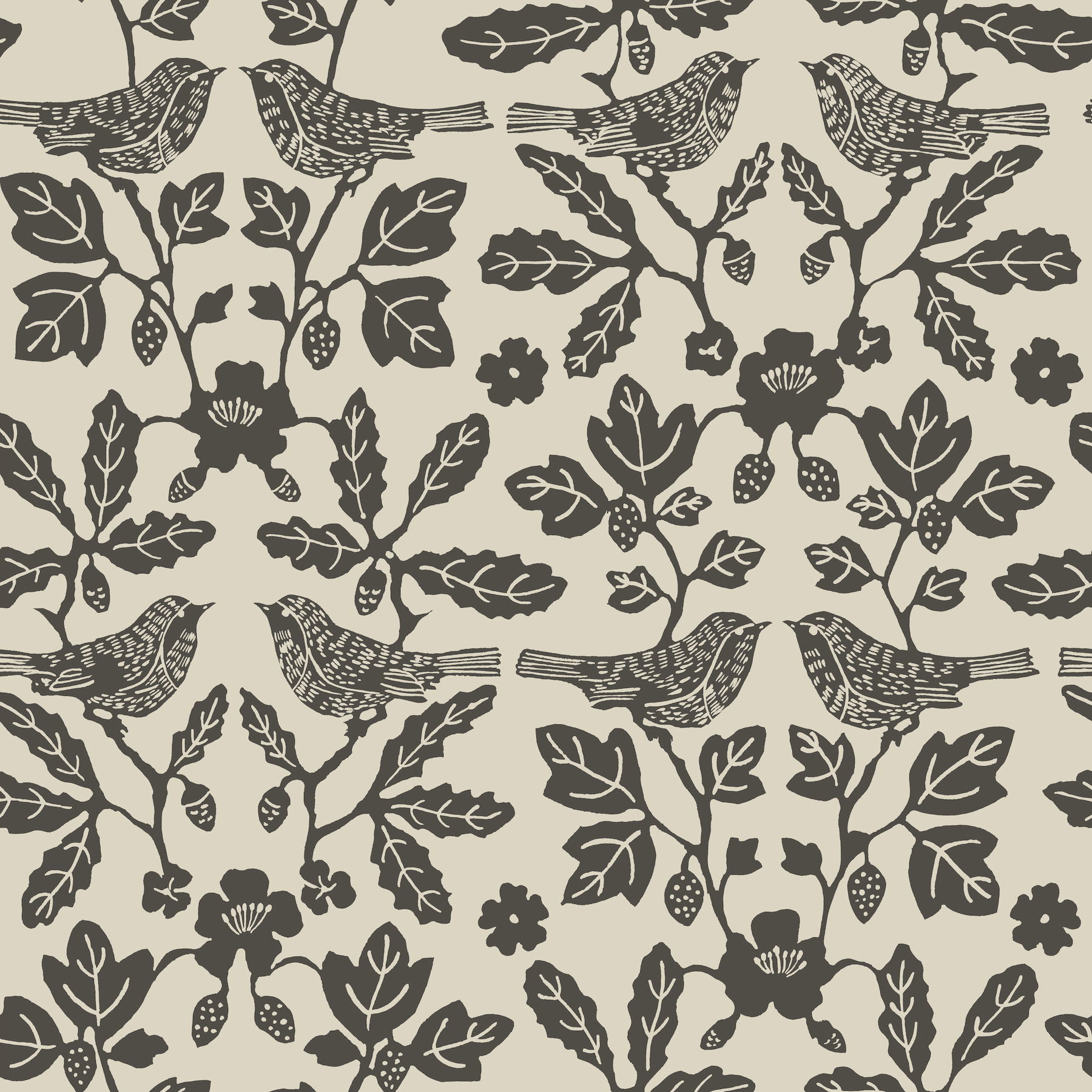 Sparrow & Oak Linen & Charcoal Peel & Stick Wallpaper large image 