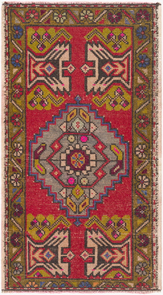 Antique One of a Kind Handmade Rug, by Surya, 3'4" length x 1'10" width