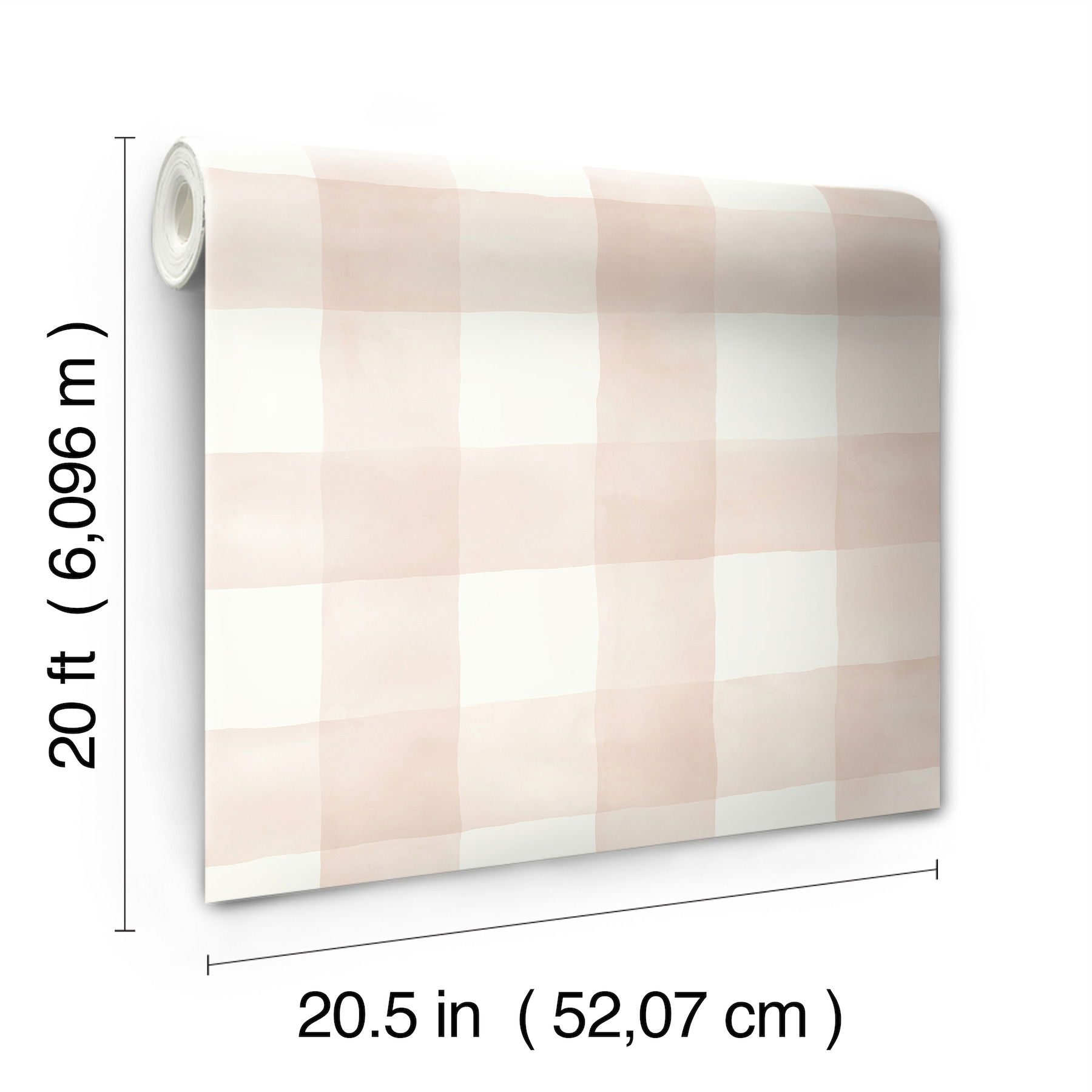 Magnolia Home Watercolor Check Pink Peel & Stick Wallpaper large image 