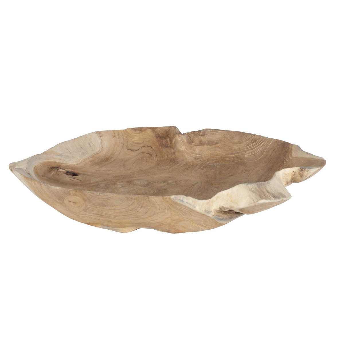 Organic Embrace Outdoor Teak Bowl, Decorative Tray by Uttermost, 19.7" width x 3.54" height x 19.7" depth View 8